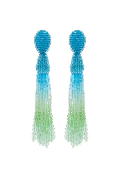 OSCAR DE LA RENTA Beaded Ombre Tassel Earring