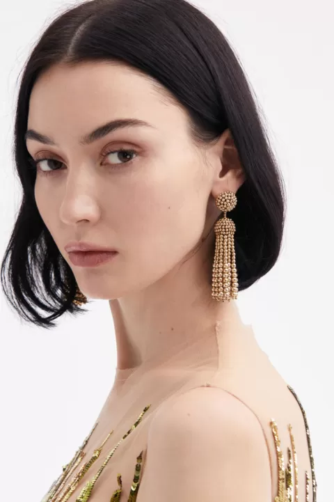 OSCAR DE LA RENTA Beaded Tassel Earring