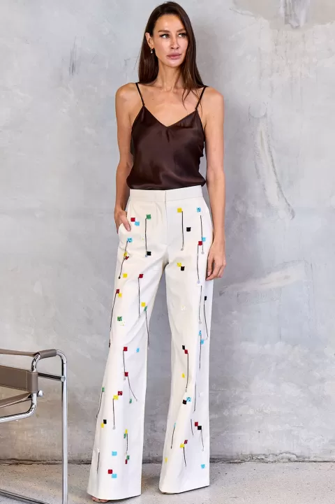 MSGM Beaded Wide Leg Pants