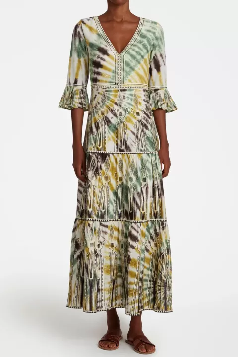 EMPORIO SIRENUSE Bella Tie Dye Embroidery Dress