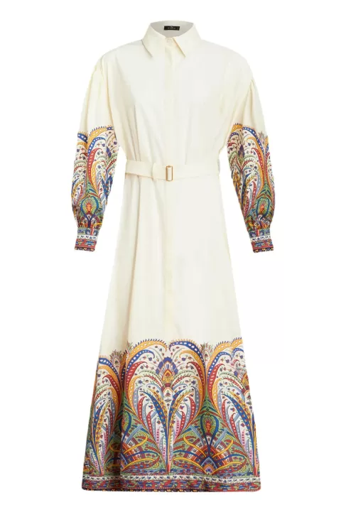 ETRO Belted Paisley Print Midi Dress