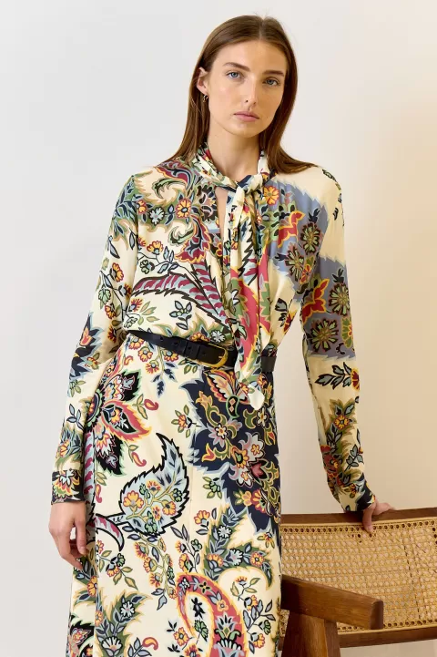 ETRO Botanical Scarf Collar Blouse