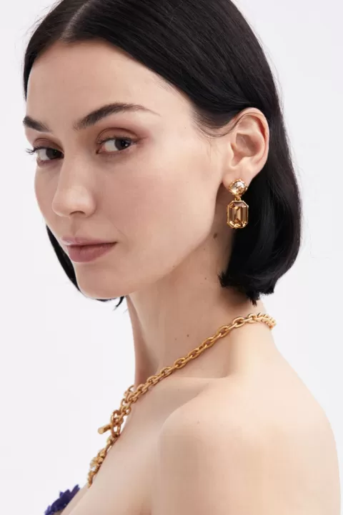 OSCAR DE LA RENTA Classic Crystal Drop Earring