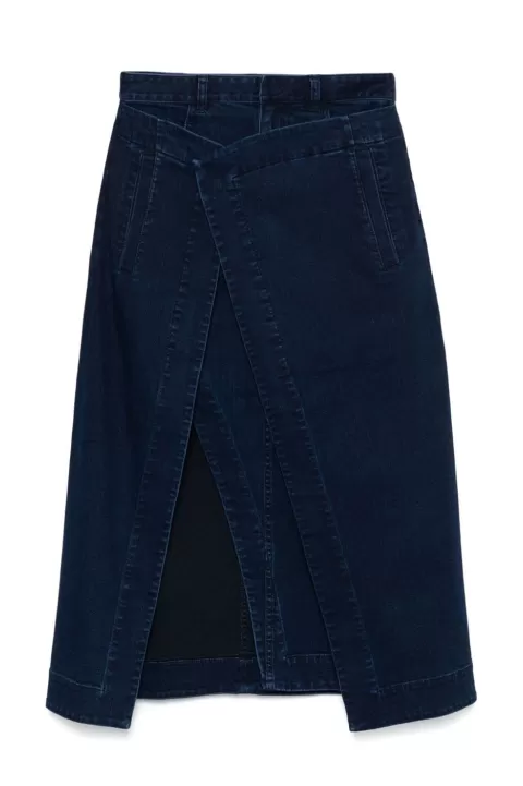 TIBI Classic Denim Wrap Skirt