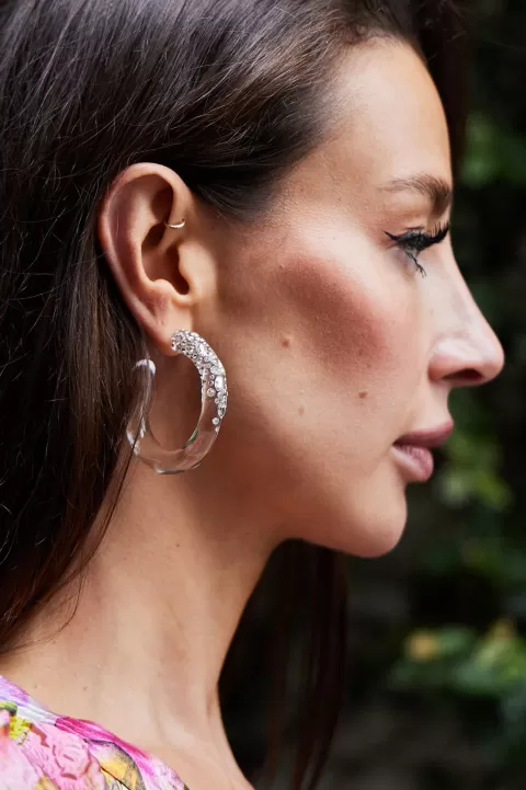 ALEXIS BITTAR Confetti Crystal Hoop Earring