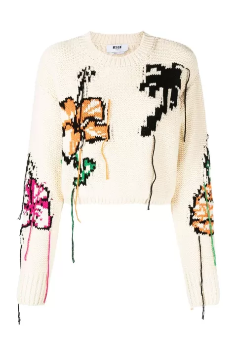 MSGM Cropped Knitted Jumper - FINAL SALE