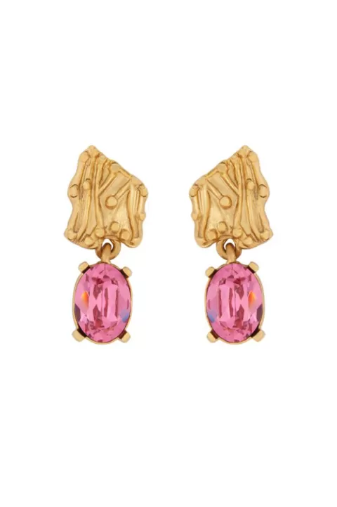 OSCAR DE LA RENTA Crystal Plak Drop Earring