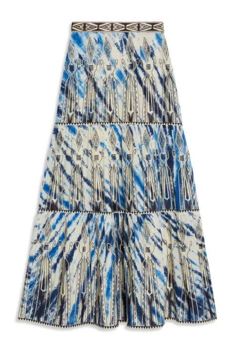 EMPORIO SIRENUSE Elda Tie Dye Embroidery Skirt