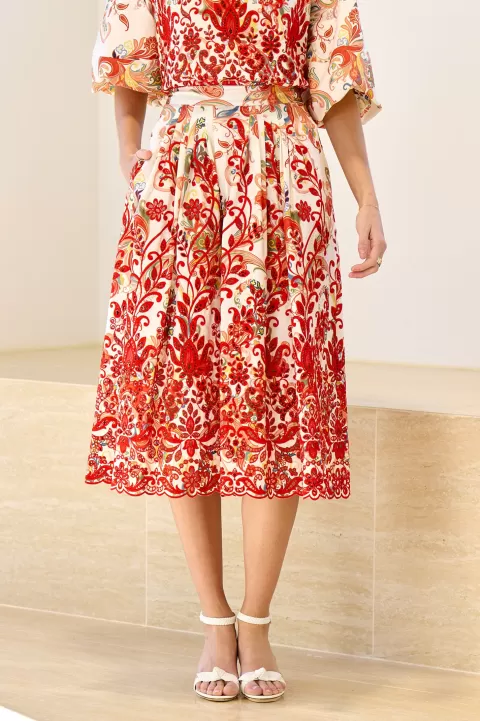 ETRO Embroidered Midi Skirt