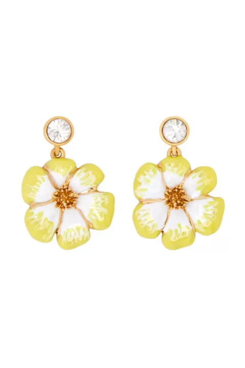 OSCAR DE LA RENTA Enamel Flower Earring