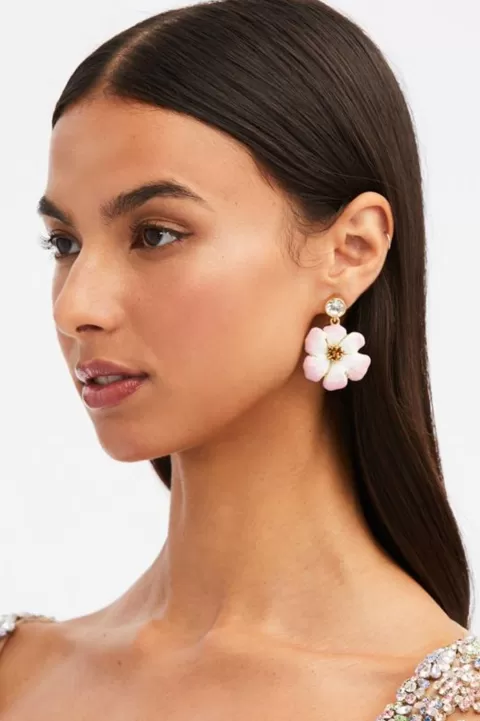 OSCAR DE LA RENTA Enamel Flower Earring