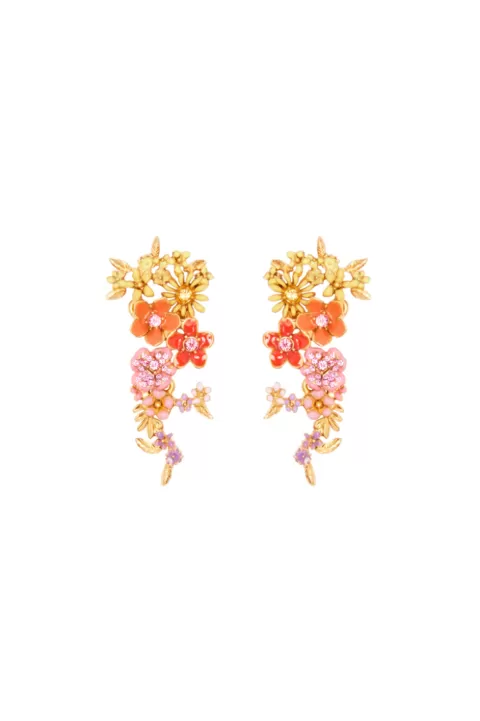 OSCAR DE LA RENTA Enamel Flower Garden Earring