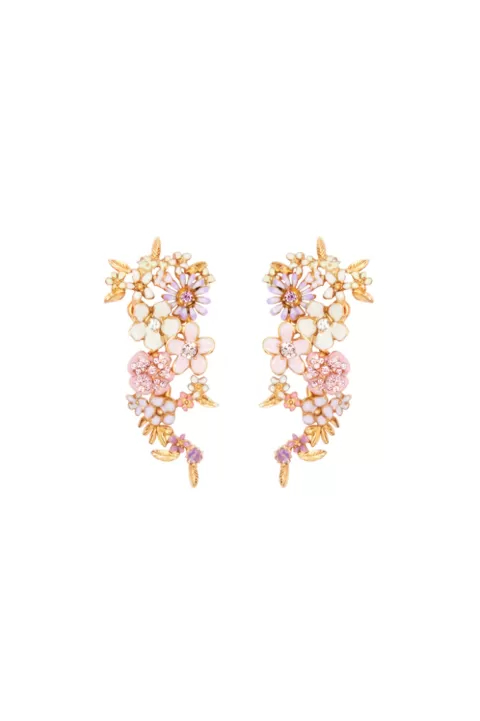 OSCAR DE LA RENTA Enamel Flower Garden Earring