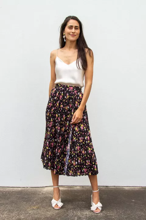 MSGM Floral Pleated Midi Skirt - FINAL SALE