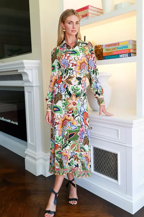 ETRO Floral Print Maxi Shirtdress