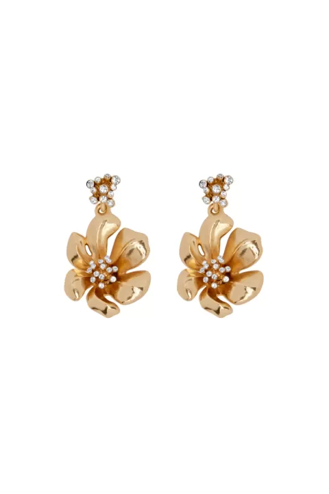 OSCAR DE LA RENTA Flower Drop Earring