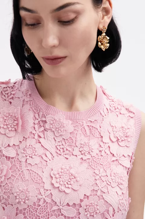 OSCAR DE LA RENTA Flower Drop Earring