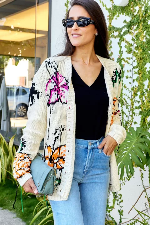 MSGM Flower Print Cardigan - FINAL SALE