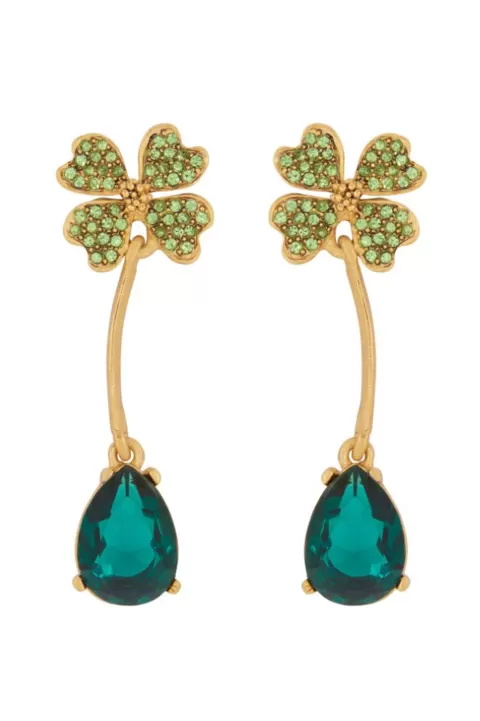 OSCAR DE LA RENTA Four Leaf Clover Chandelier Earring