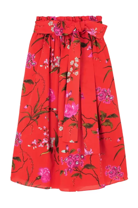 ERDEM Gathered Waist Midi Skirt