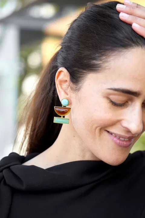 LIZZIE FORTUNATO Geometry Earrings