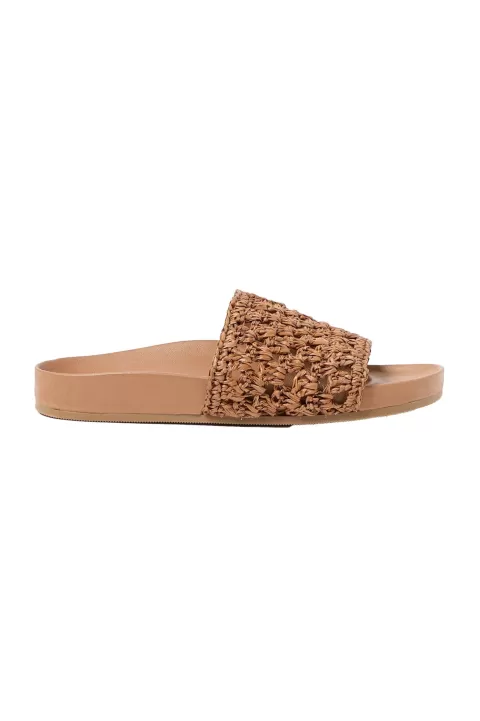 LOEFFLER RANDALL Henri Crochet Raffia Footbed Sandal