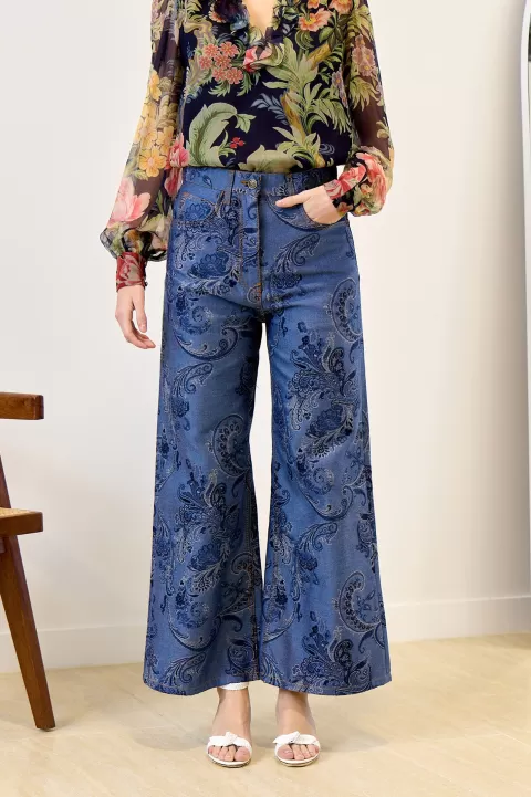 ETRO Jacquard Wide Leg Jean