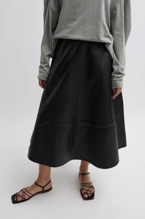 TIBI Leather Circular Skirt