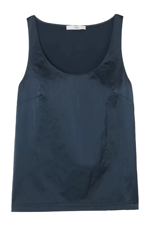 TIBI Luxe Nylon Scoopneck Tank - FINAL SALE