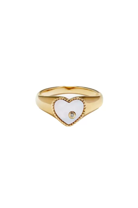 YVONNE LEON Mini Heart Signet Ring