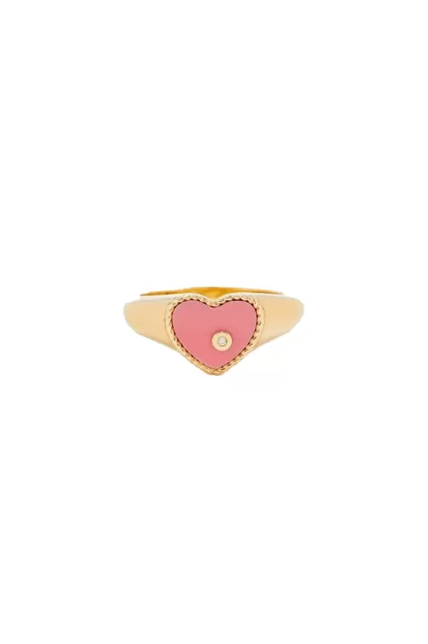 YVONNE LEON Mini Heart Signet Ring