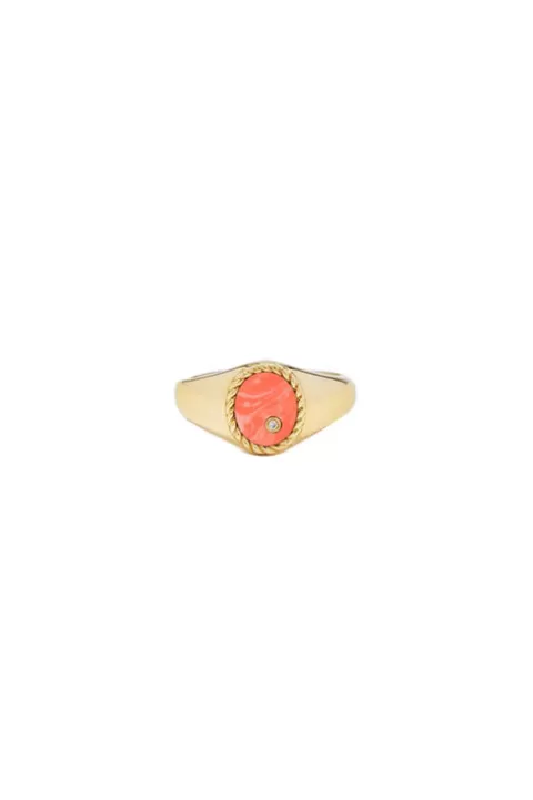 YVONNE LEON Mini Oval Signet Ring