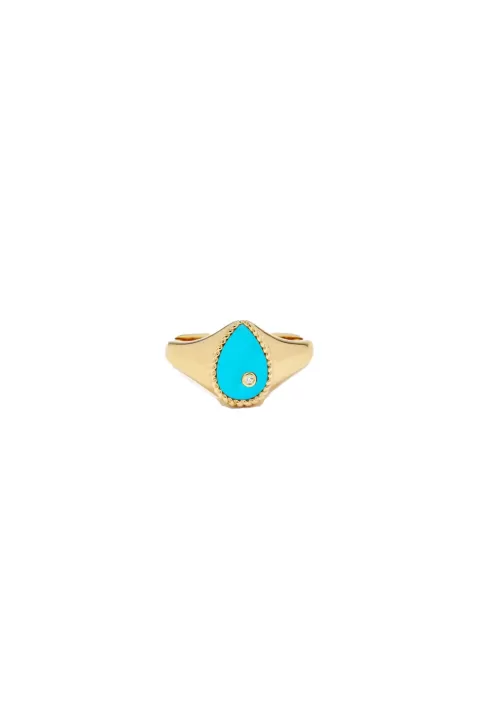 YVONNE LEON Mini Pear Signet Ring