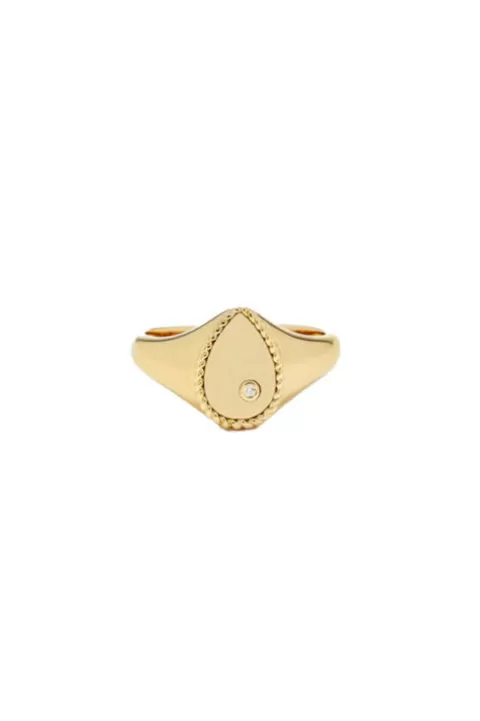 YVONNE LEON Mini Pear Signet Ring