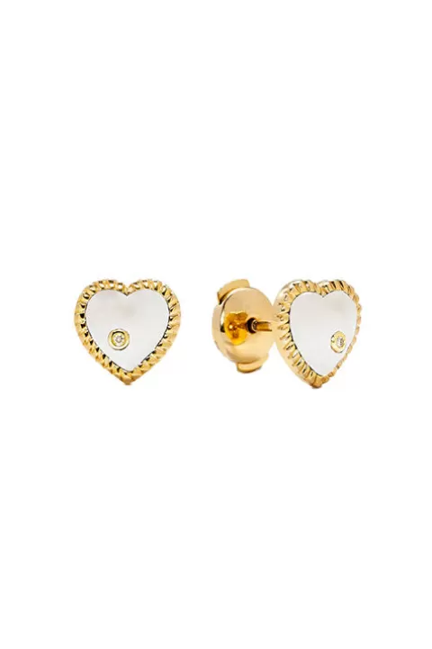 YVONNE LEON Pair Of Hearts Earring