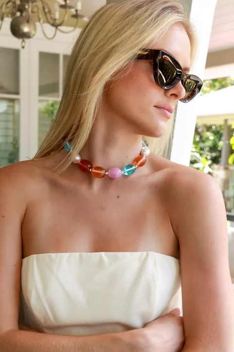 LIZZIE FORTUNATO Paloma Glass Collar Necklace