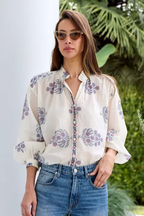 ALIX OF BOHEMIA Poet Freesia Phlox Blouse