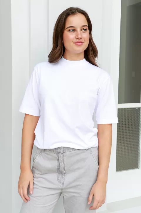 TIBI Program Mock Neck T-Shirt