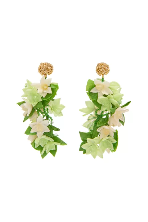 OSCAR DE LA RENTA Raffia Mini Flowers Earring