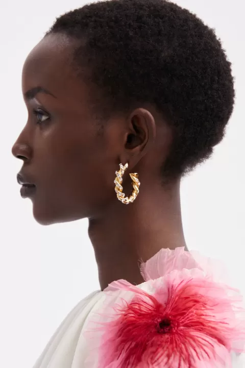 OSCAR DE LA RENTA Rope Hoop Earring