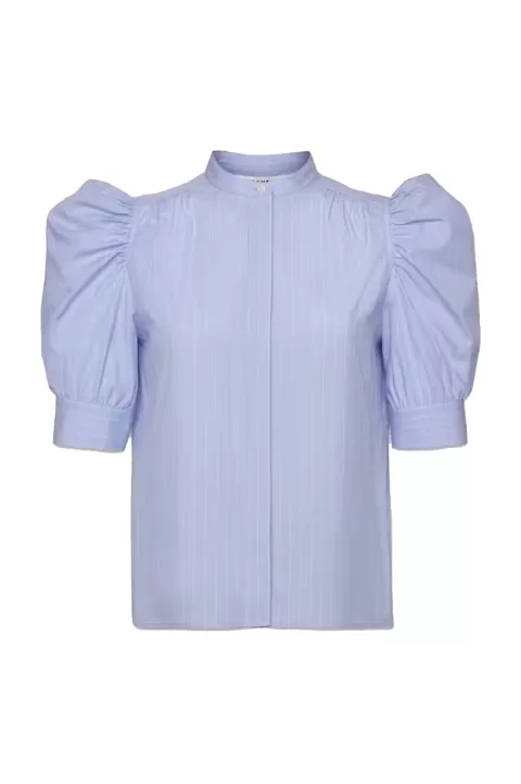 FRAME Ruched Puff Sleeve Shirt