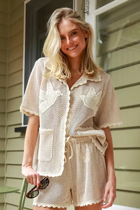 SEA Sally Crochet S/SLV Shirt