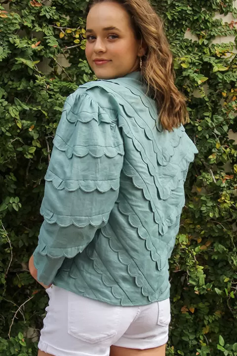 SEA Shannon Scallop L/S Blouse - FINAL SALE