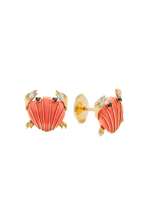 YVONNE LEON Shell Crab Earrings