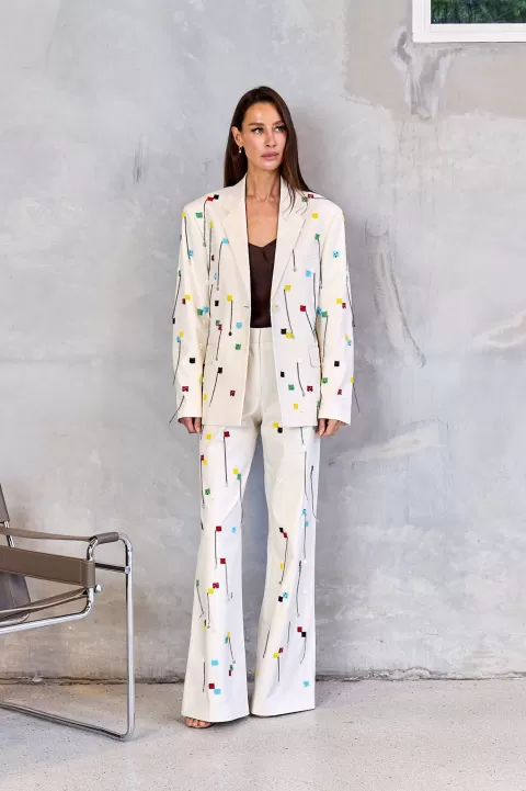 MSGM Single Breasted Beaded Jacket