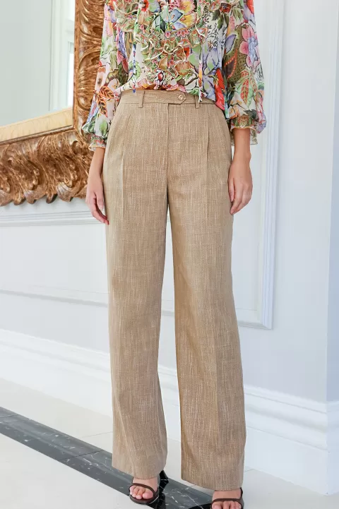 ETRO Slub Fabric Pleat Trouser