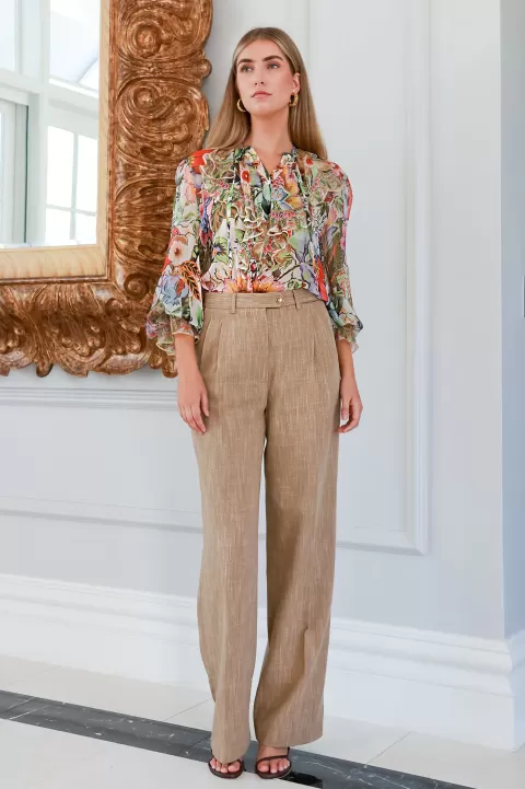 ETRO Slub Fabric Pleat Trouser