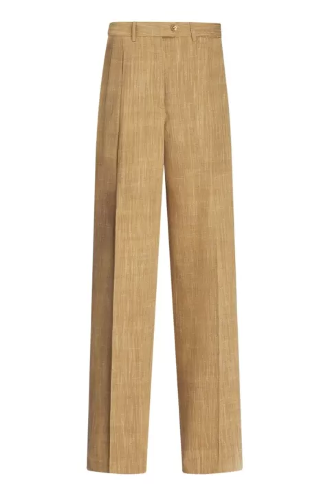 ETRO Slub Fabric Straight Leg Trouser