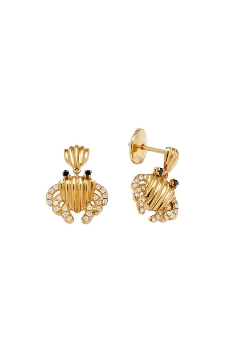 YVONNE LEON Small Crab Shell Earrings