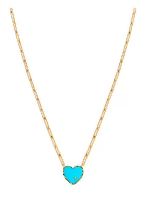 YVONNE LEON Solitaire Heart Necklace